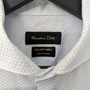 Massimo Dutti Men’s Blue Dress Shirt - EU 42, US 32 Italian Fabric